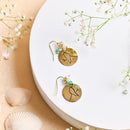 Handcrafted Brass Bird with Beads Earring