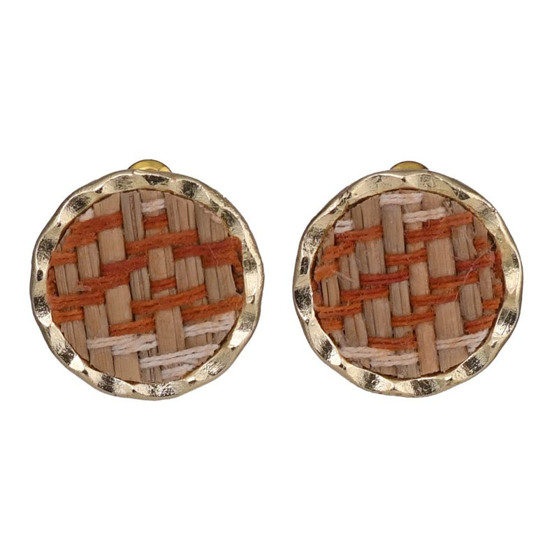 Handcrafted Natural Grass with Thread work Stud Earring