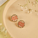 Handcrafted Natural Grass with Thread work Stud Earring