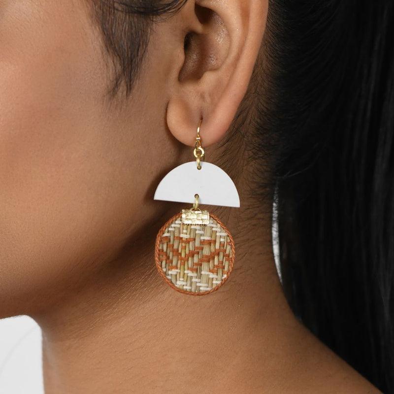 Handcrafted Natural Grass with Thread Work Earring