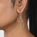 Handcrafted Cat Design Brass Earring