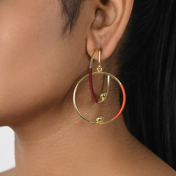 Handcrafted Brass with Thread Work Earring