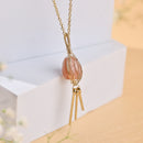 Handcrafted Brass Neckpiece with Bead Hanging