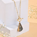 Handcrafted Brass Neckpiece with Stone Pendant