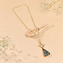 Handcrafted Brass Neckpiece with Stone Pendant