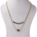 Handcrafted Two Layered Brass Neckpiece with Beads