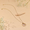 Handcrafted Brass Neckpiece with Circular Stone Pendant