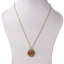 Handcrafted Brass Neckpiece with Natural Grass and Thread Weave