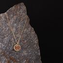 Handcrafted Brass Neckpiece with Natural Grass and Thread Weave