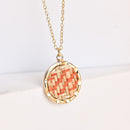 Handcrafted Brass Neckpiece with Natural Grass and Thread Weave