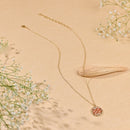 Handcrafted Brass Neckpiece with Natural Grass and Thread Weave