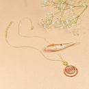 Handcrafted Brass Neckpiece with Natural Grass Circular Pendant