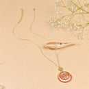 Handcrafted Brass Neckpiece with Natural Grass Circular Pendant