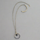 Handcrafted Brass Neckpiece with Circle and Bead Pendant