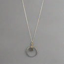 Handcrafted Brass Neckpiece with Circle and Bead Pendant