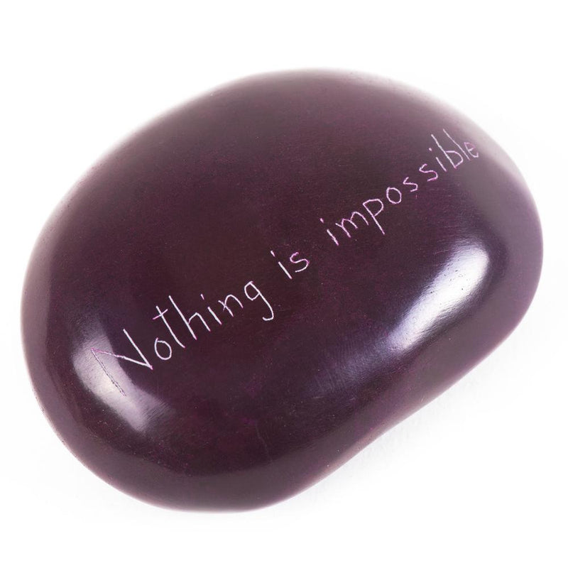 Nothings Is Impossible Stone Engraved Pebble