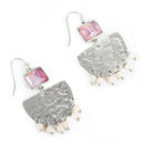 Handcrafted Pink Stone Earring