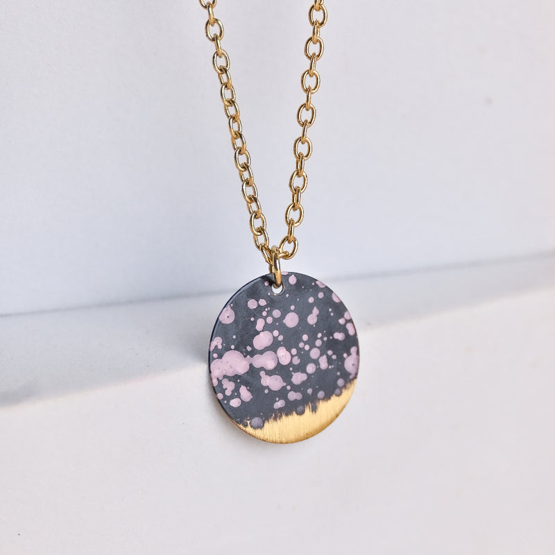 Handcrafted Brass Black Textured Neckpiece