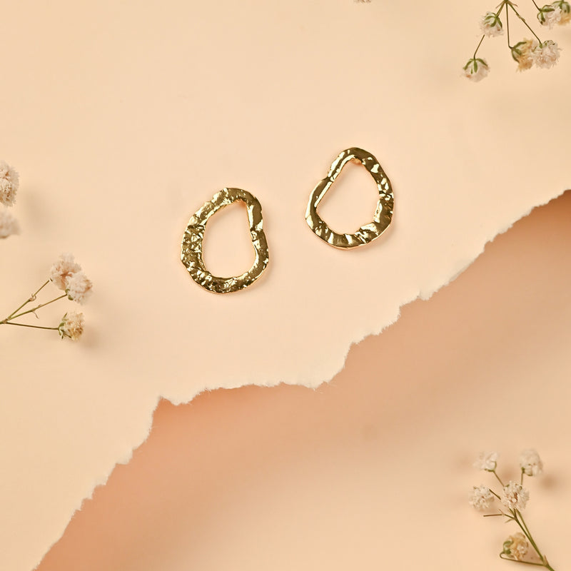 Handcrafted Brass Earring Abstract Shape