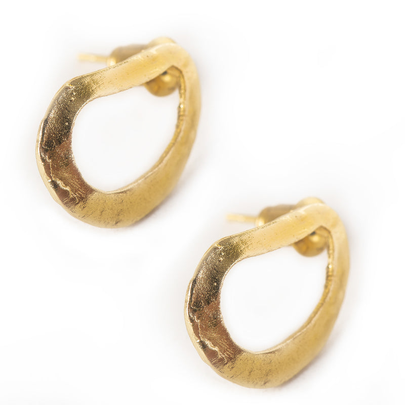 Handcrafted Brass Earring Abstract Shape