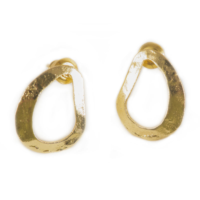 Handcrafted Brass Earring Abstract Shape