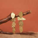 Handcrafted Brass Textured Stud Earring
