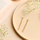 Handcrafted Brass Long Knot Stud Earring