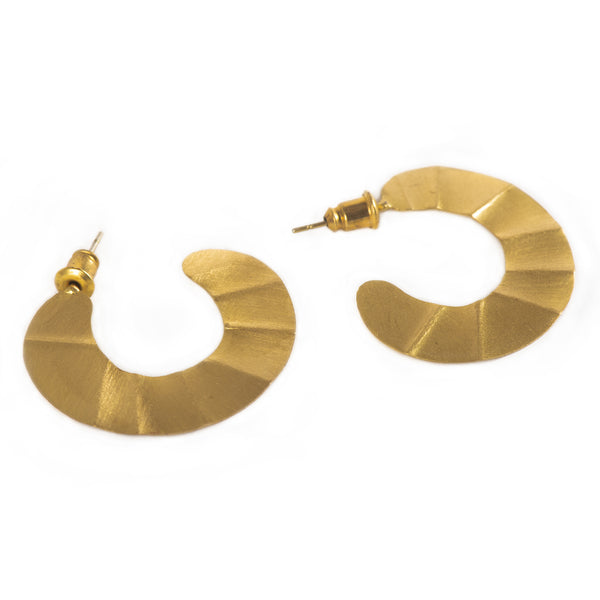 Handcrafted Half Circle Brass Earring