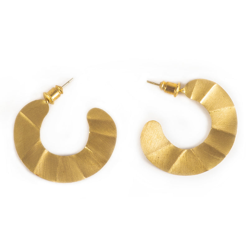 Handcrafted Half Circle Brass Earring