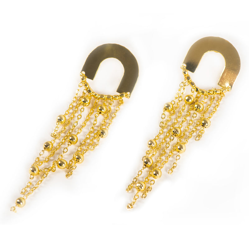 Handcrafted Brass Hanging Stud Earring