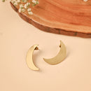 Handcrafted Brass Moon Shape Stud Earring