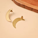 Handcrafted Brass Moon Shape Stud Earring