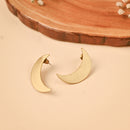 Handcrafted Brass Moon Shape Stud Earring