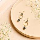 Handcrafted Brass Green Stone Earring