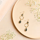 Handcrafted Brass Green Stone Earring