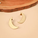 Handcrafted Brass Moon Shape Stud Earring