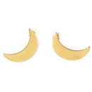 Handcrafted Brass Moon Shape Stud Earring