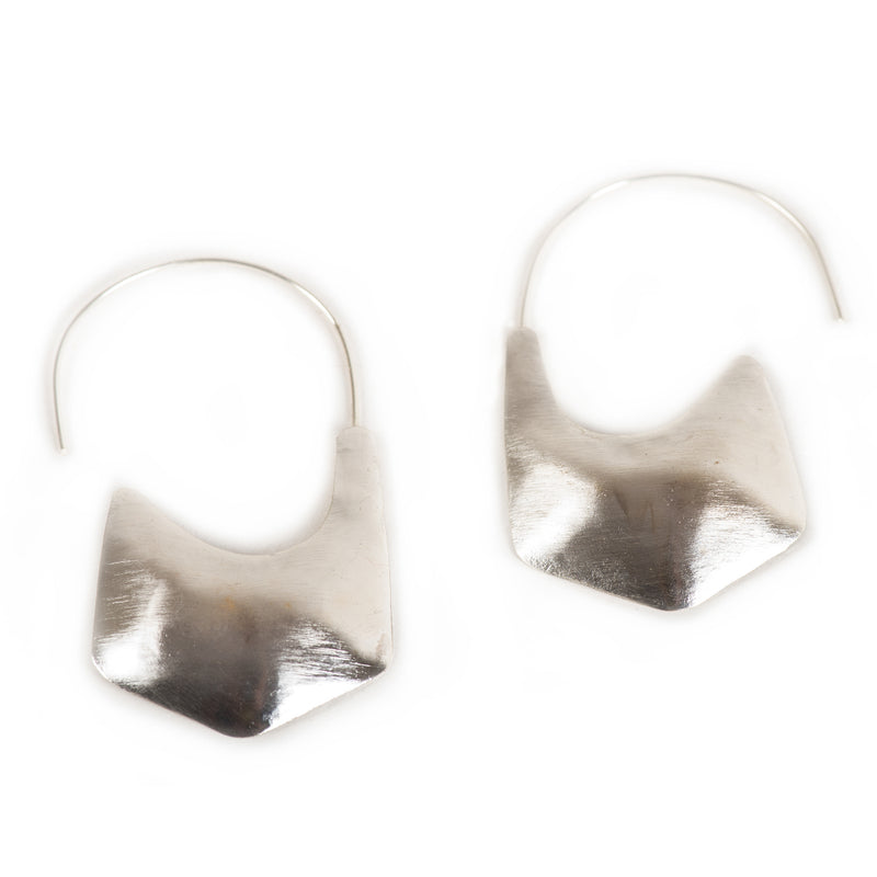 Handcrafted Silver Geometric Design Earring