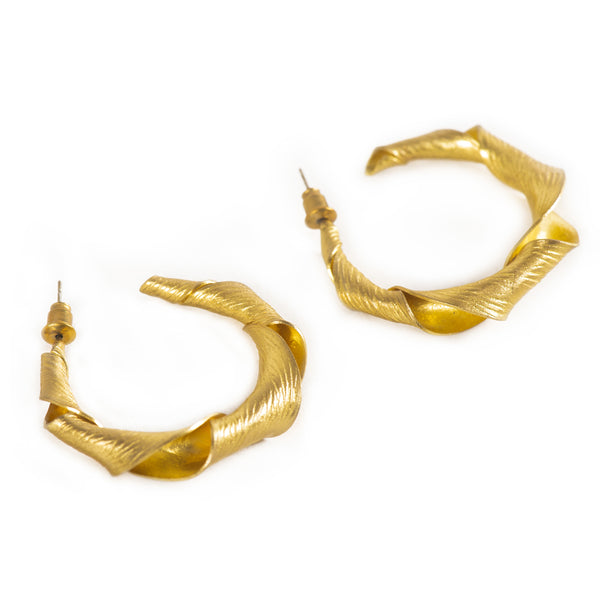 Handcrafted Brass Twisted Stud Earring