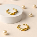 Handcrafted Brass Twisted Stud Earring