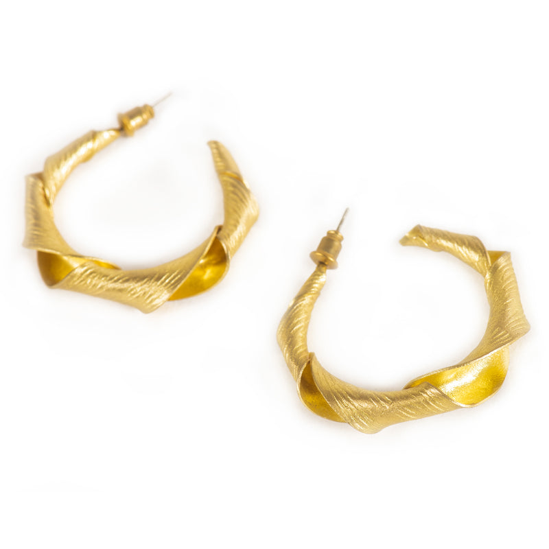 Handcrafted Brass Twisted Stud Earring