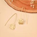Handcrafted Brass Long Wire Flower Earring
