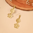 Handcrafted Brass Double Flower Earring