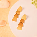 Handcrafted Brass Geometric Design Stud Earring