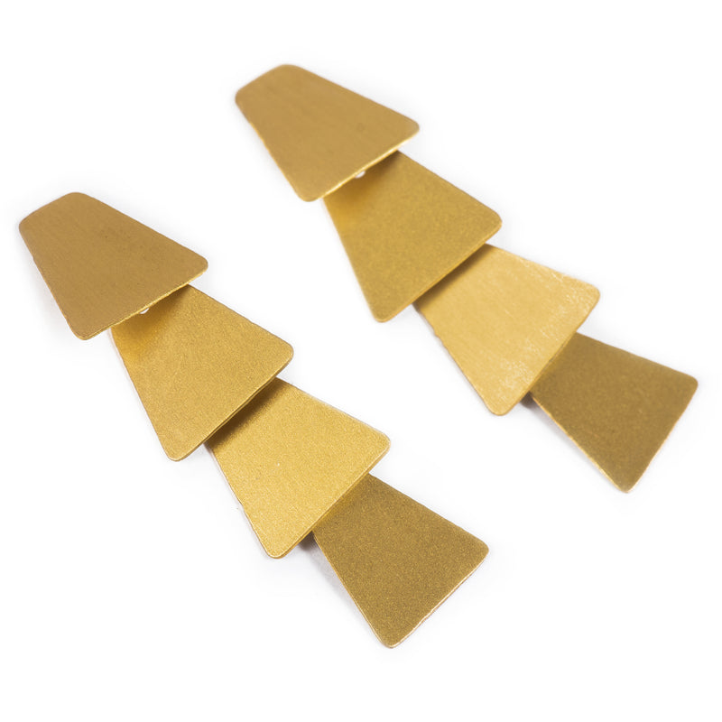 Handcrafted Brass Geometric Design Stud Earring