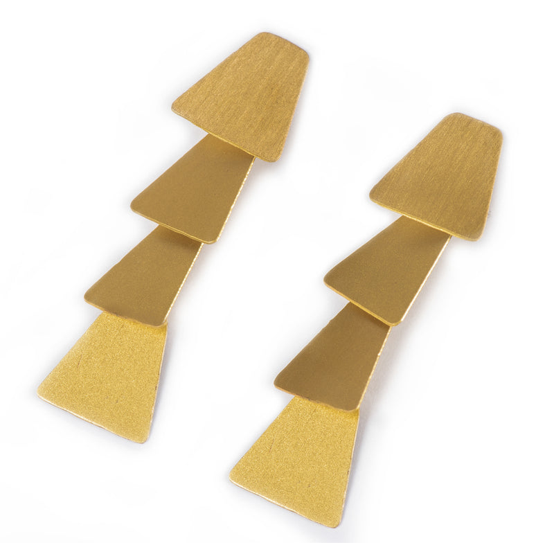 Handcrafted Brass Geometric Design Stud Earring