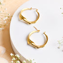 Handcrafted Brass Single Twisted Hoop Earring