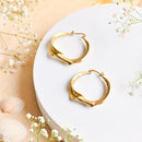 Handcrafted Brass Single Twisted Hoop Earring