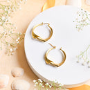 Handcrafted Brass Single Twisted Hoop Earring