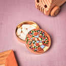 Handcrafted Brass Pill Box Gond Art- Tree Of Life Design
